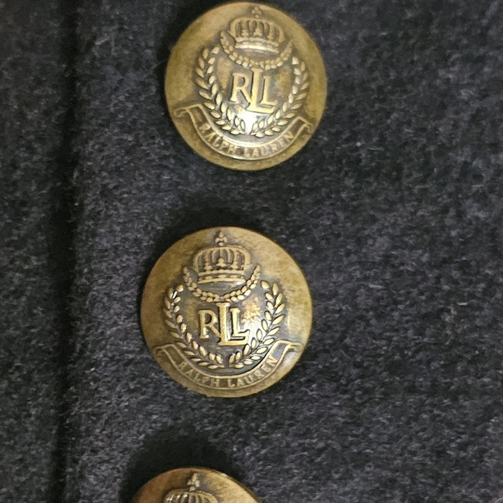 Ralph Lauren Alecia Regal Navy Coat Gold Crest Size 14 - Picture 11 of 11